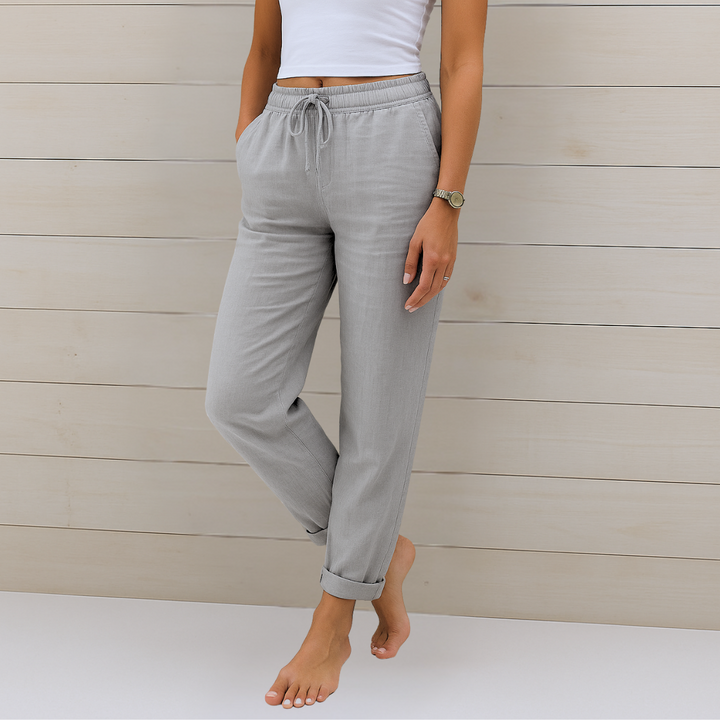 Premium linnen stretchbroek