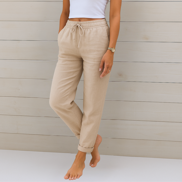 Premium linnen stretchbroek