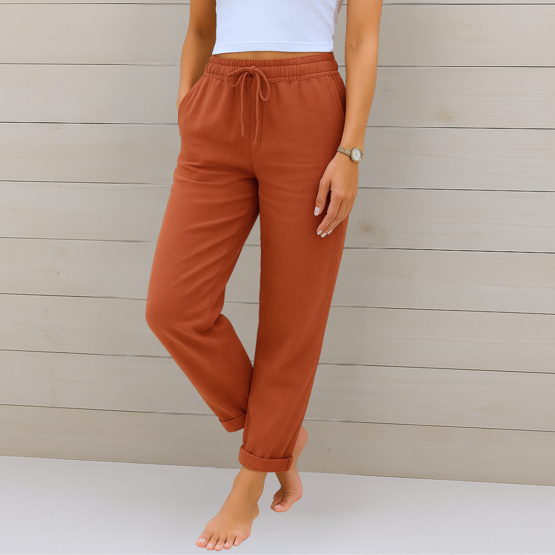 Premium linnen stretchbroek