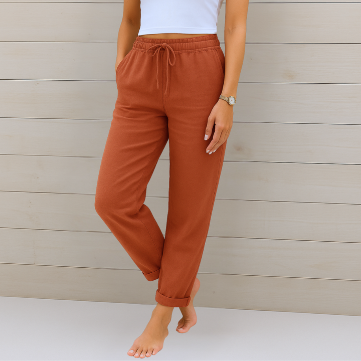 Premium linnen stretchbroek