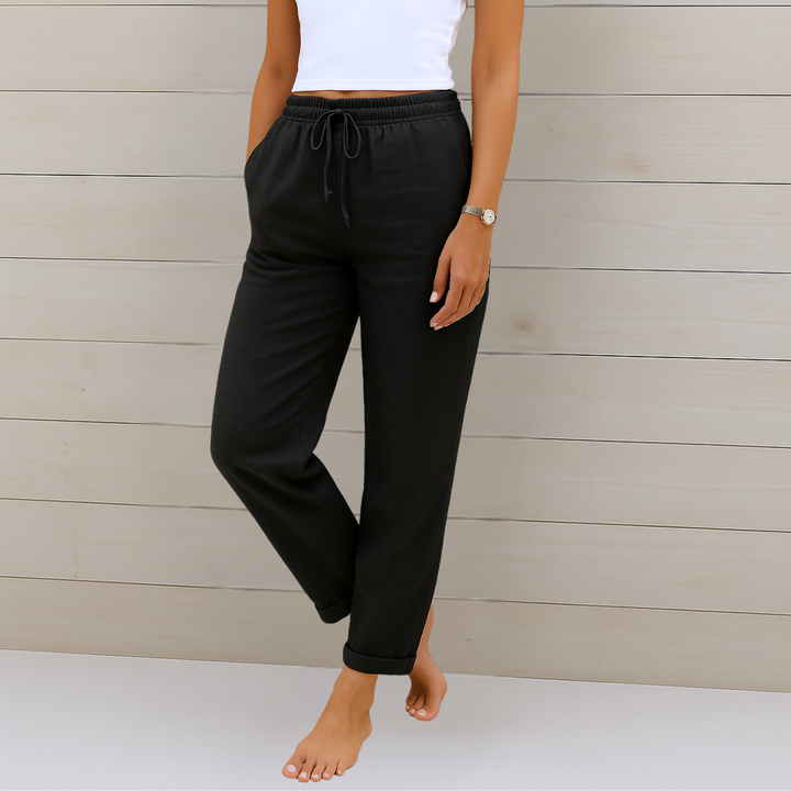 Premium linnen stretchbroek