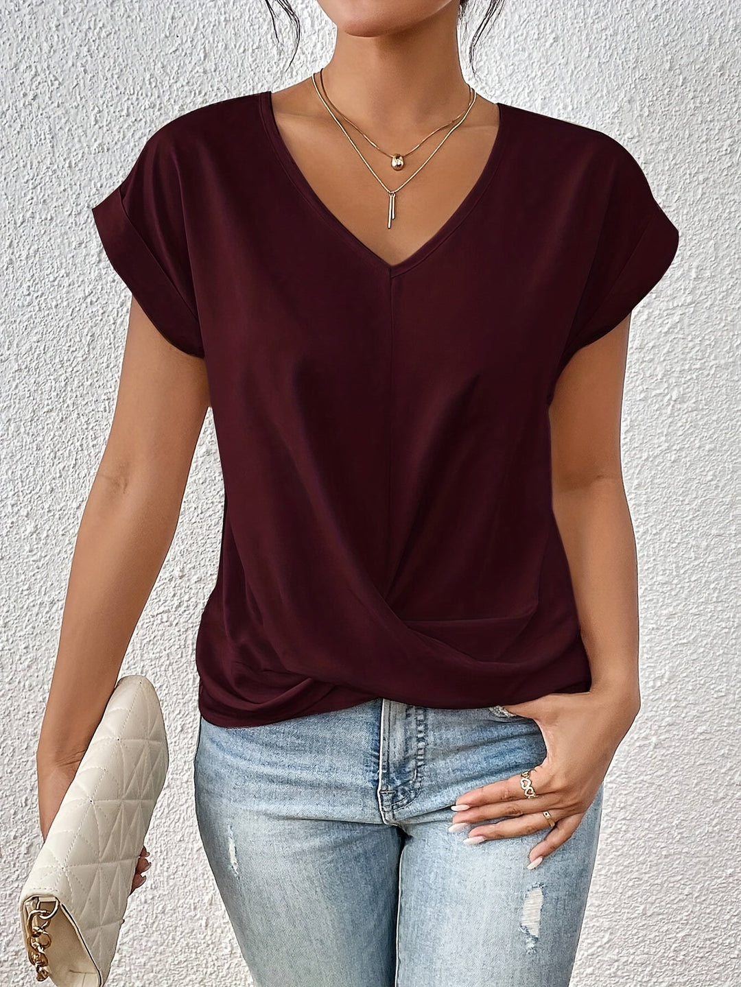 Casual V-hals T-shirt