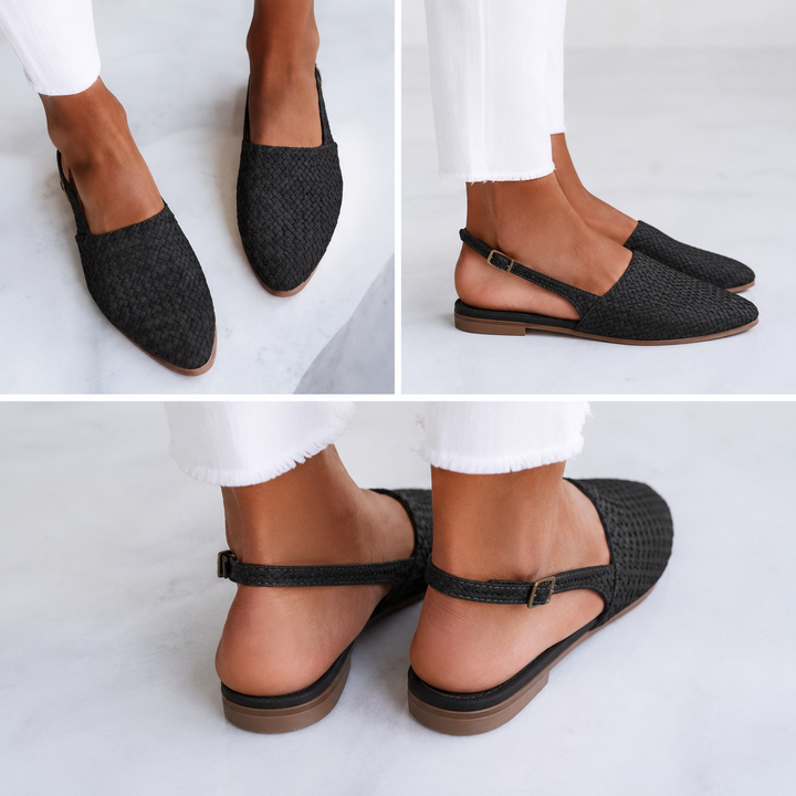 Simone | Gevlochten Mocassins met Achterband