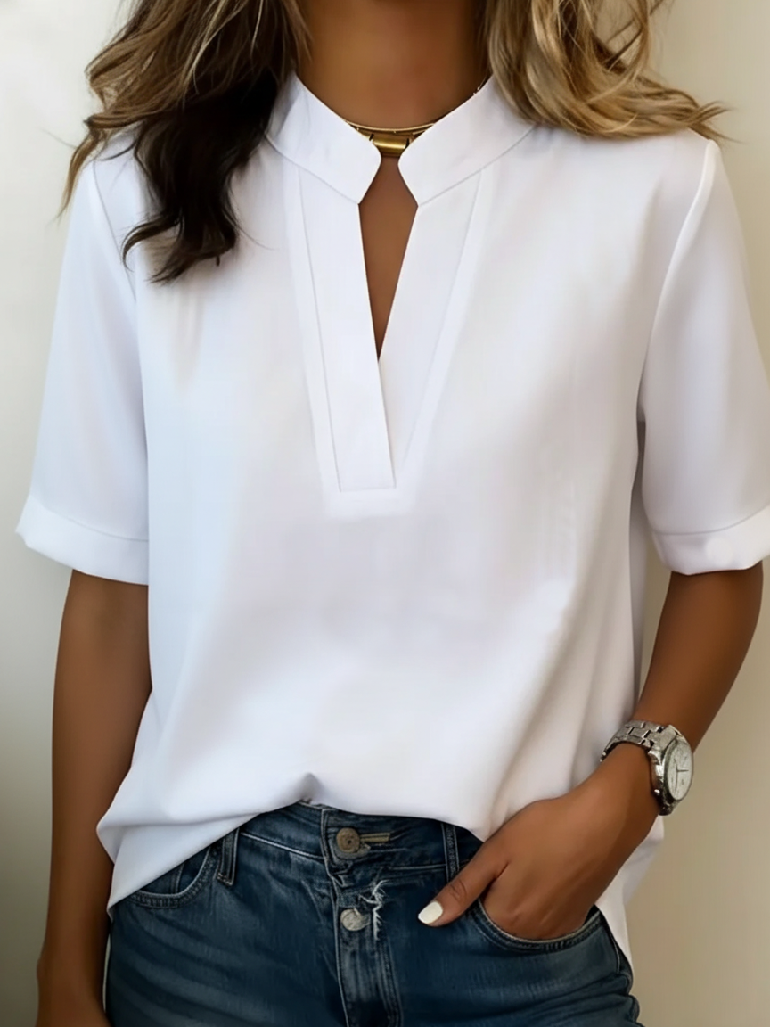 Comfortabel V-hals T-shirt