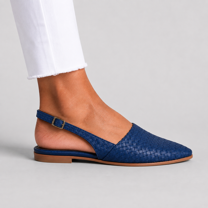 Simone | Gevlochten Mocassins met Achterband